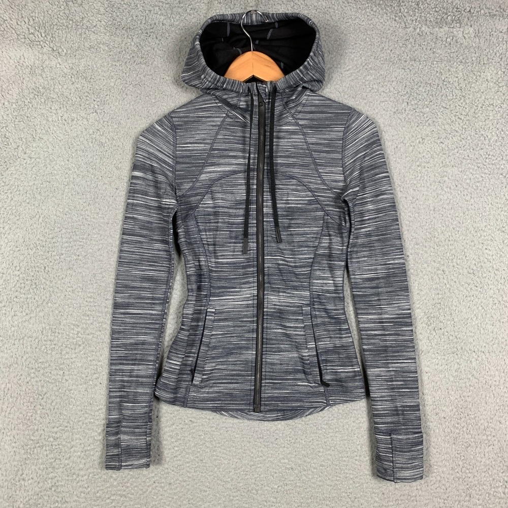 Lululemon Define Jacket Women's 4‎ Heather Gray Hooded Full Zip Stretch Gym Yoga - Picture 2 of 8